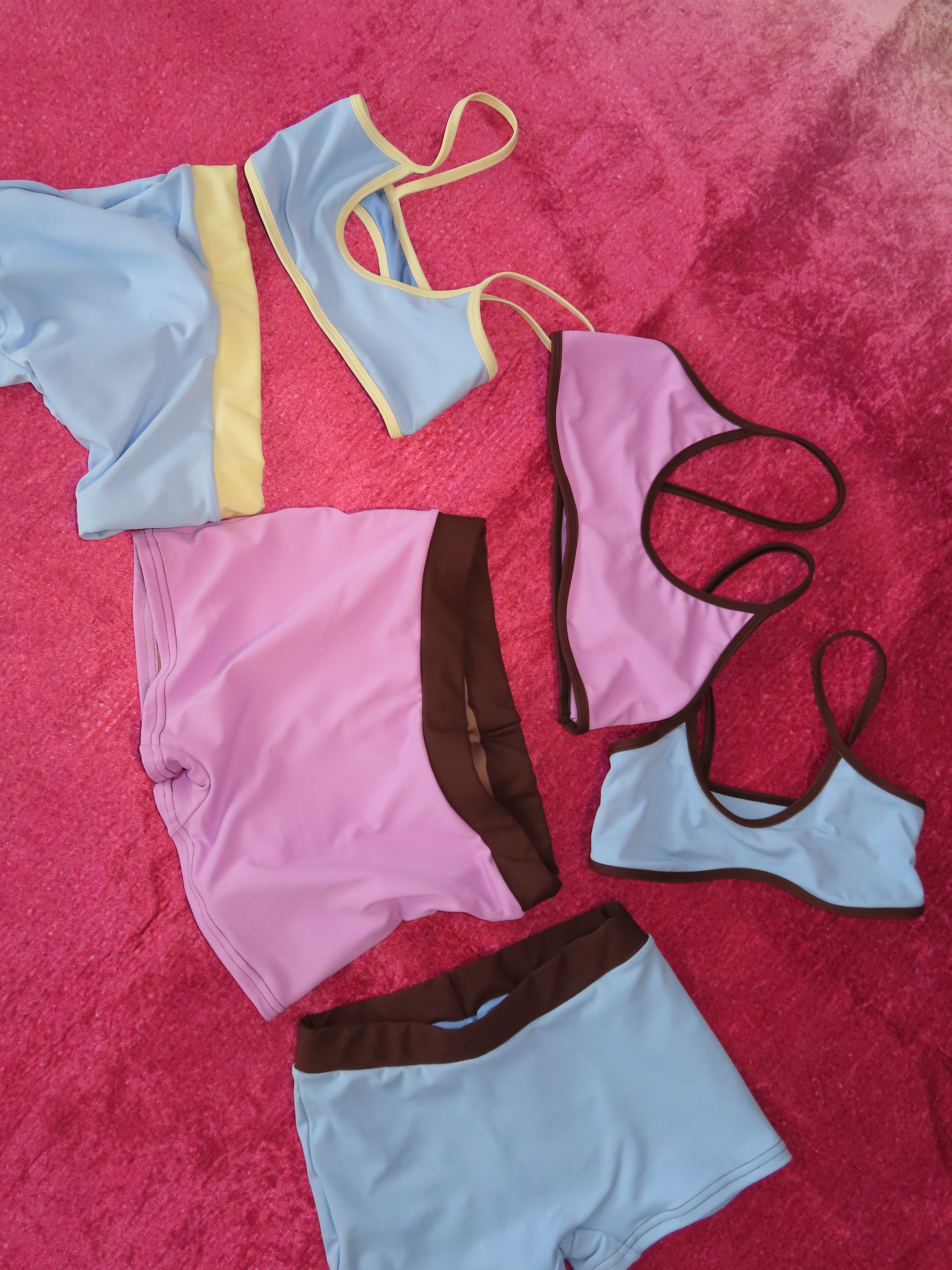 Short Betty - azul y café